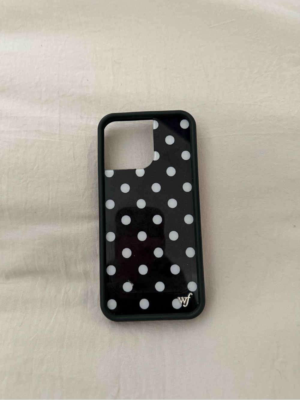 Wildflowers Black and White Polka Dot Phone Case